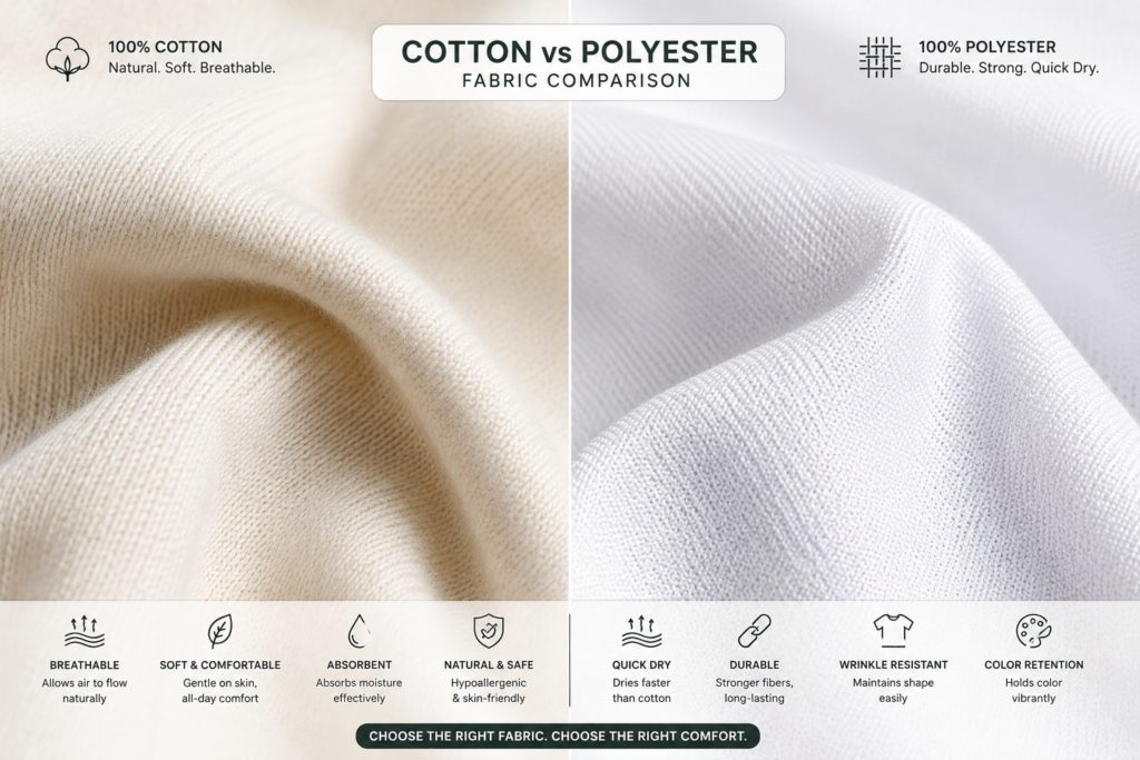 Cotton vs polyester T-Shirt Fabric Types