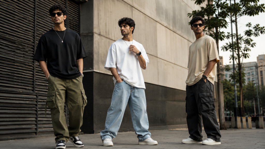 Black T-Shirt + Cargo Pants